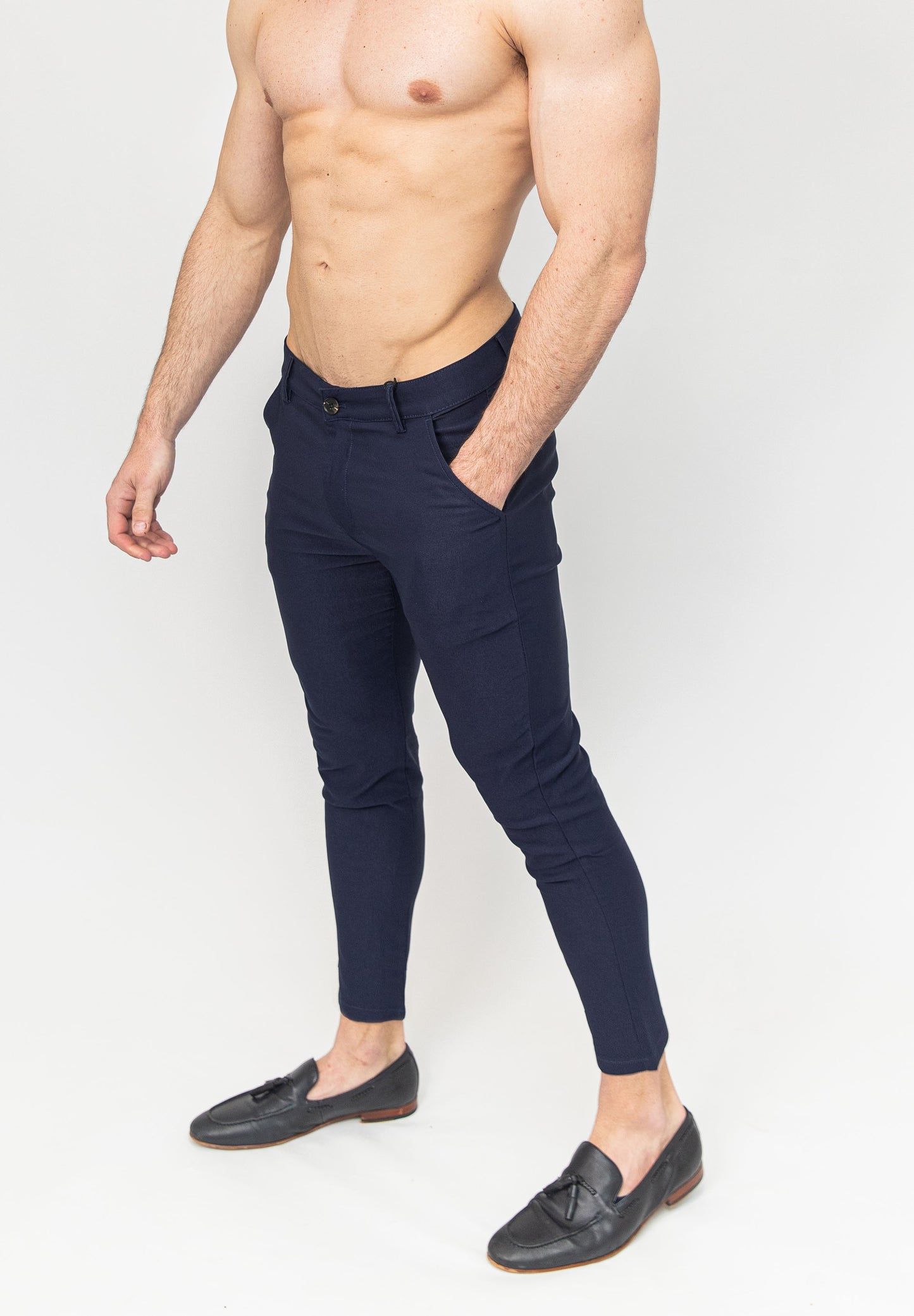 Navy Dress Suit Pants - Ultra Slim Stretch Fit