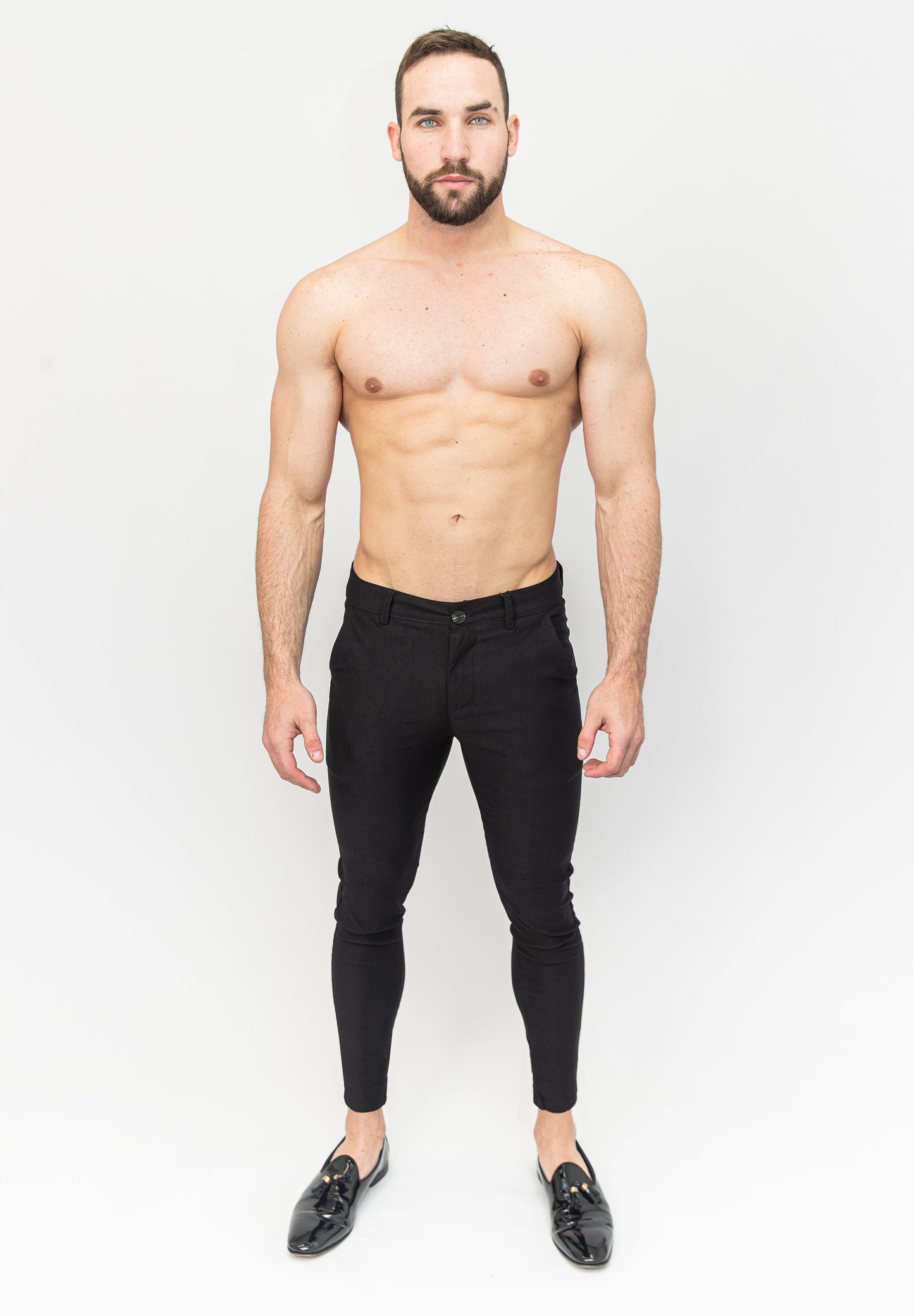 Men's Black Skinny Fit Tailored Stretch Dress Suit Pants