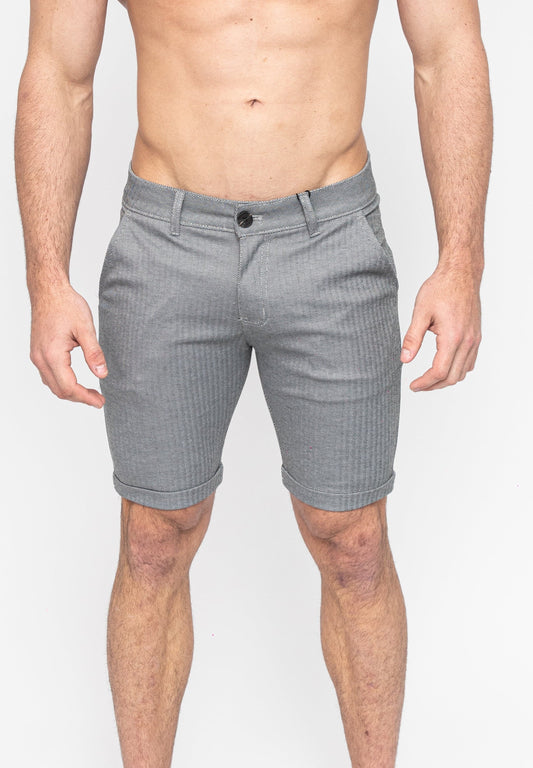 Men's Grey Skinny Fit Stretch Chino Shorts